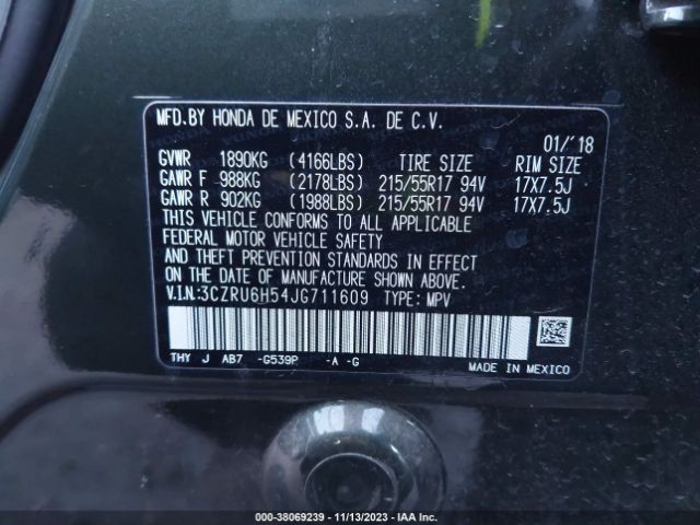 3CZRU6H54JG711609 Honda HR-V EX