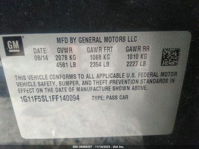 Chevrolet Malibu 1lz 2015 1G11F5SL1FF140094 Image 9