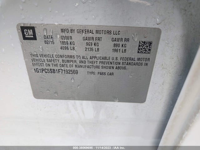 Chevrolet Cruze 1lt Auto 2015 1G1PC5SB1F7192569 Image 9