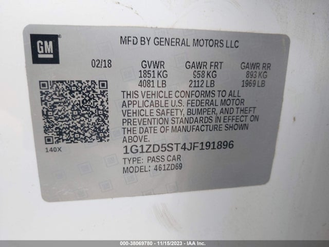 Chevrolet MALIBU LT 2018 1G1ZD5ST4JF191896 Image 9