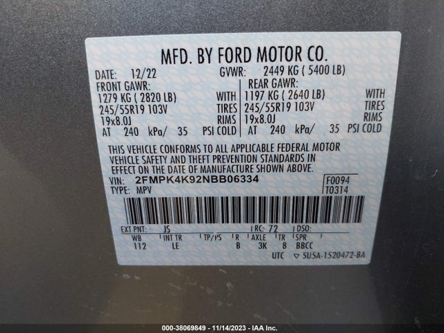 Ford Edge Titanium 2022 2FMPK4K92NBB06334 Image 9