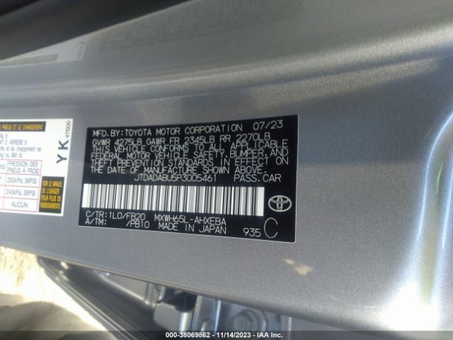 2023 TOYOTA PRIUS JTDADABU5P3005461 Photo 8