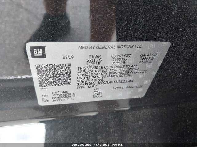Chevrolet Suburban Premier 2019 1GNSCJKC6KR311144 Image 9