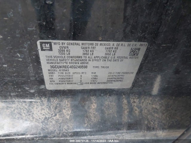 Chevrolet Silverado 1500 Lt 2014 3GCUKREC4EG249598 Image 9