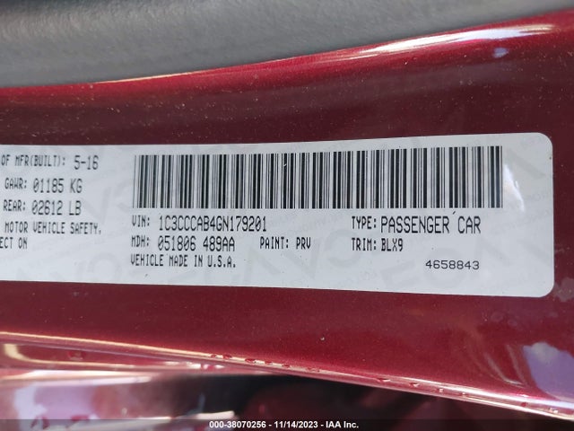 Chrysler 200 Limited Platinum 2016 1C3CCCAB4GN179201 Image 9