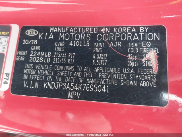 KNDJP3A54K7695041 KIA SOUL +