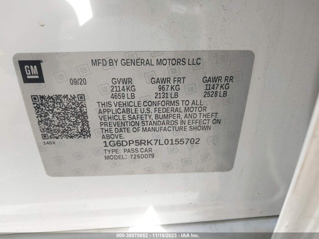 1G6DP5RK7L0155702 Cadillac Ct5 Sport