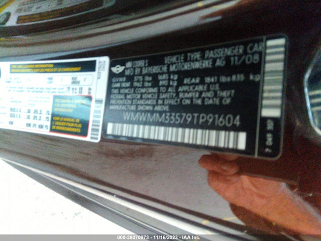 2009 MINI COOPER S CLUBMAN WMWMM33579TP91604 Photo 8