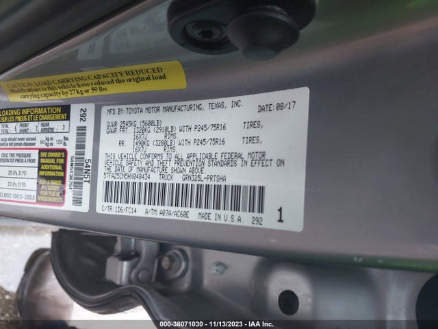 Toyota Tacoma Sr5 V6 2017 5TFAZ5CN5HX048434 Image 9