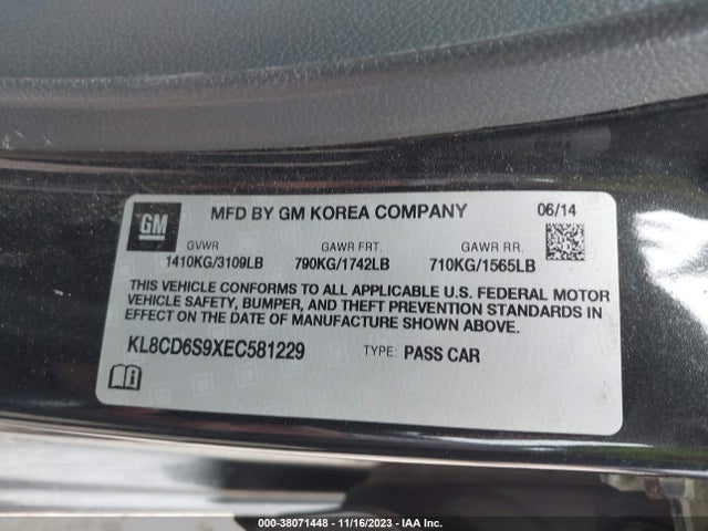 Chevrolet Spark Lt 2014 KL8CD6S9XEC581229 Image 9