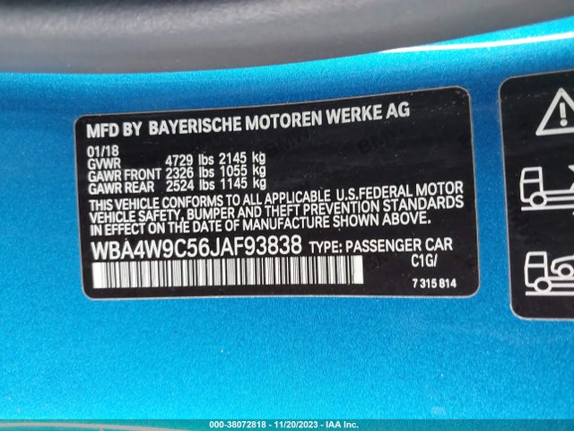 WBA4W9C56JAF93838 BMW 440i Xdrive