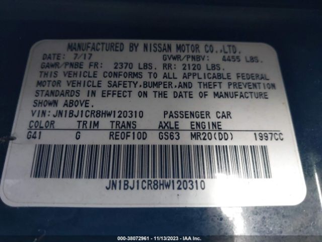 JN1BJ1CR8HW120310 Nissan Rogue Sport Sv