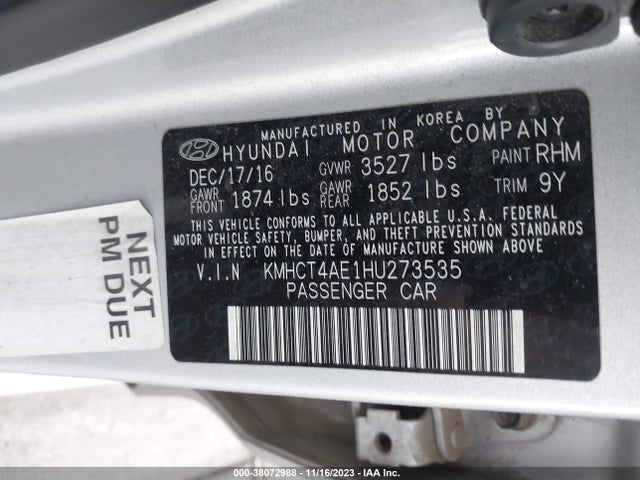 Hyundai ACCENT SE 2017 KMHCT4AE1HU273535 Image 9