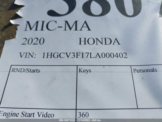 1HGCV3F17LA000402 Honda ACCORD HYBRID