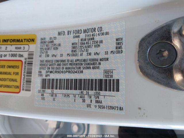 3FMCR9D93PRD24338 Ford Bronco Sport Badlands