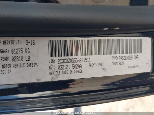 2C3CDZAG5GH221511 Dodge Challenger Sxt Plus