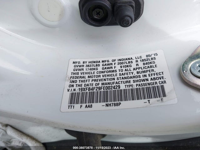 Honda CIVIC HYBRID 2015 19XFB4F29FE002429 Image 9