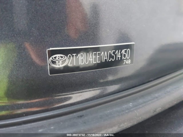 2010 TOYOTA COROLLA S VIN: 2T1BU4EE1AC514150
