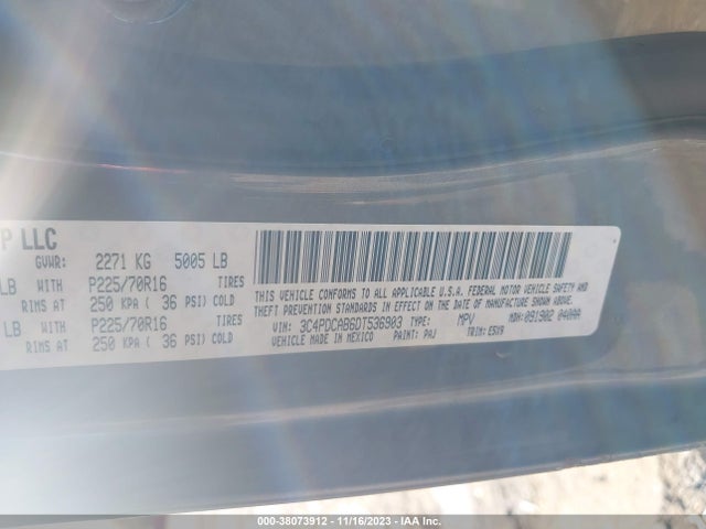 2013 DODGE JOURNEY SE VIN: 3C4PDCAB6DT536903