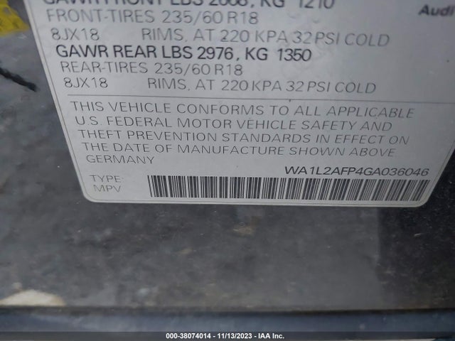 WA1L2AFP4GA036046 Audi Q5 Premium Plus
