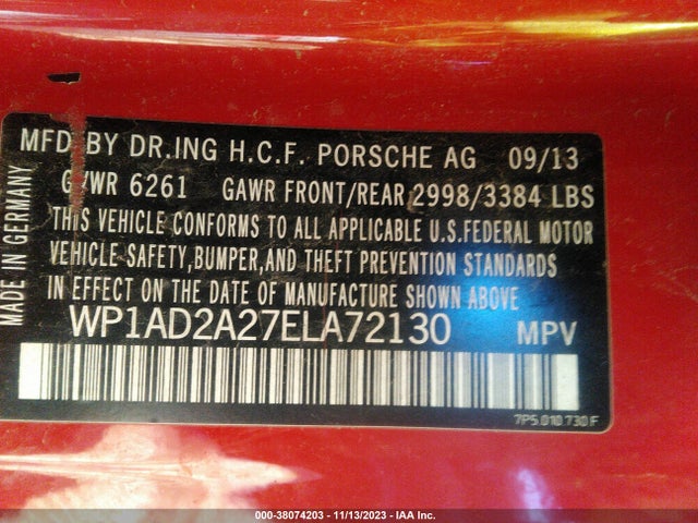 2014 PORSCHE CAYENNE WP1AD2A27ELA72130 Photo 8