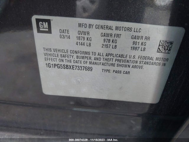 Chevrolet CRUZE LTZ 2014 1G1PG5SBXE7337689 Image 9