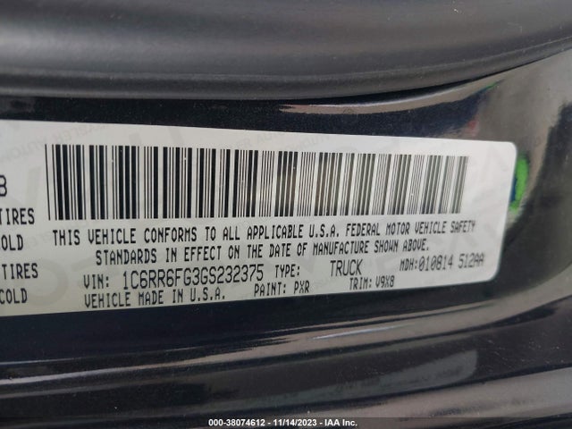 RAM 1500 Tradesman 2016 1C6RR6FG3GS232375 Image 9