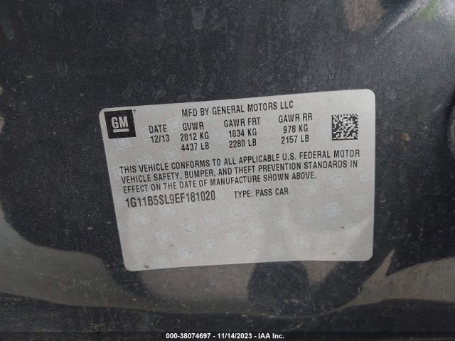 Chevrolet Malibu 1ls 2014 1G11B5SL9EF181020 Image 9