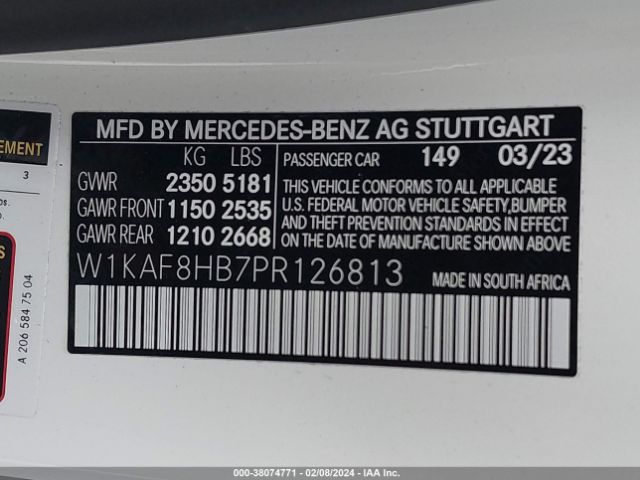 W1KAF8HB7PR126813 Mercedes-Benz Amg C 43 4matic