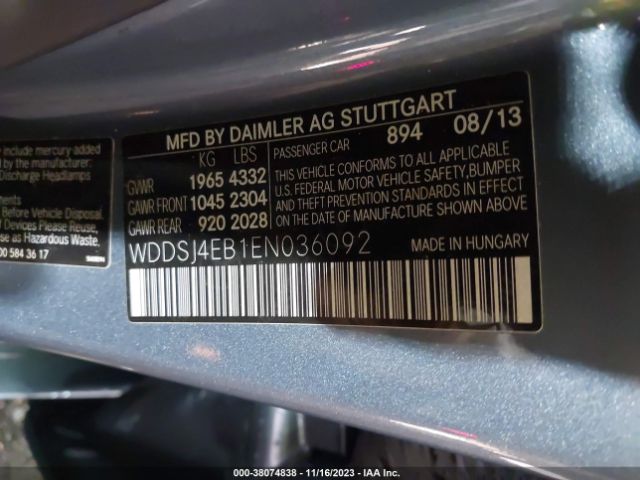 WDDSJ4EB1EN036092 Mercedes-Benz CLA 250