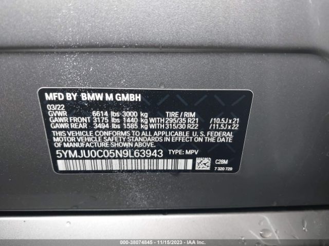 5YMJU0C05N9L63943 BMW X5 M