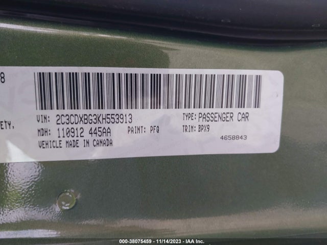 Dodge Charger Sxt Rwd 2019 2C3CDXBG3KH553913 Image 9