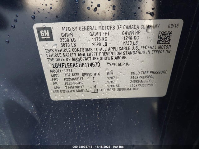 Chevrolet EQUINOX LS 2017 2GNFLEEK5H6174570 Image 9