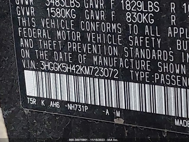 Honda FIT LX 2019 3HGGK5H42KM723072 Image 9