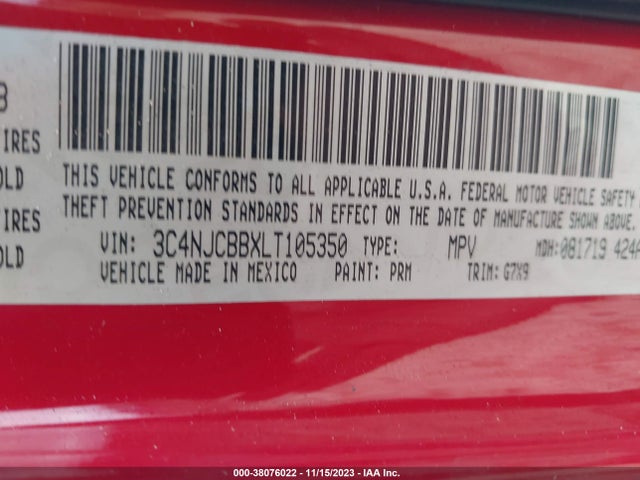 3C4NJCBBXLT105350 Jeep Compass Altitude Fwd