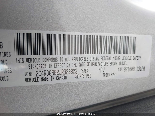 Dodge Grand Caravan Se 2018 2C4RDGBG2JR328803 Image 9