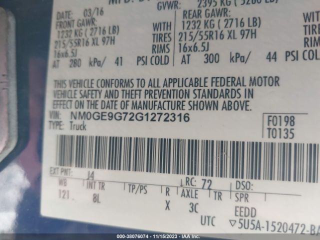NM0GE9G72G1272316 Ford Transit Connect Titanium