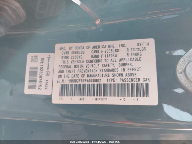 19UUB2F50FA008002 Acura Tlx V6 Tech