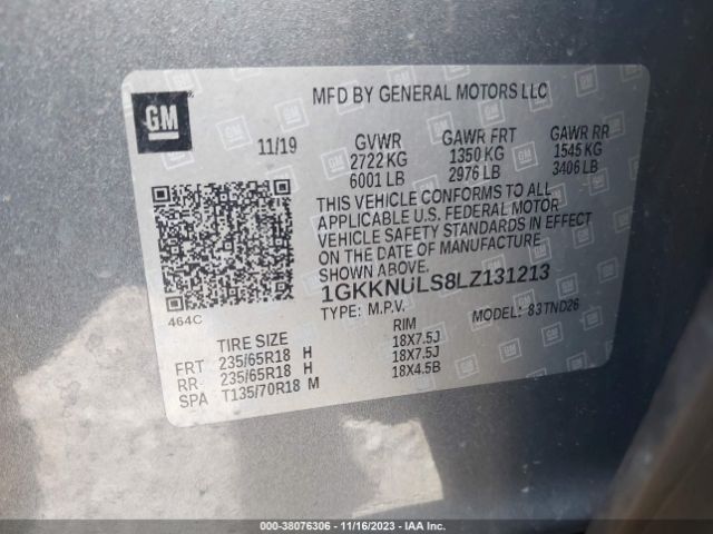 1GKKNULS8LZ131213 GMC Acadia Awd Slt