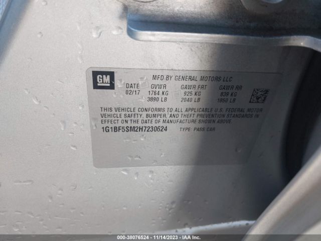 1G1BF5SM2H7230624 Chevrolet Cruze Premier Auto