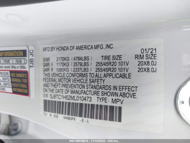 5J8TC1H62ML010473 Acura Rdx A-spec Package