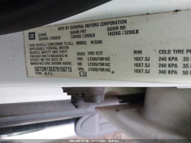 2007 HUMMER H3 5GTDN13E878156713 Photo 8
