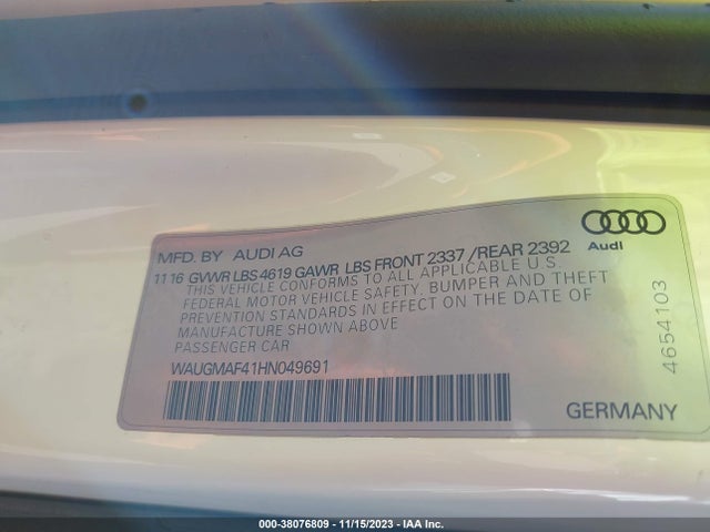 WAUGMAF41HN049691 Audi A4 2.0t Ultra Premium