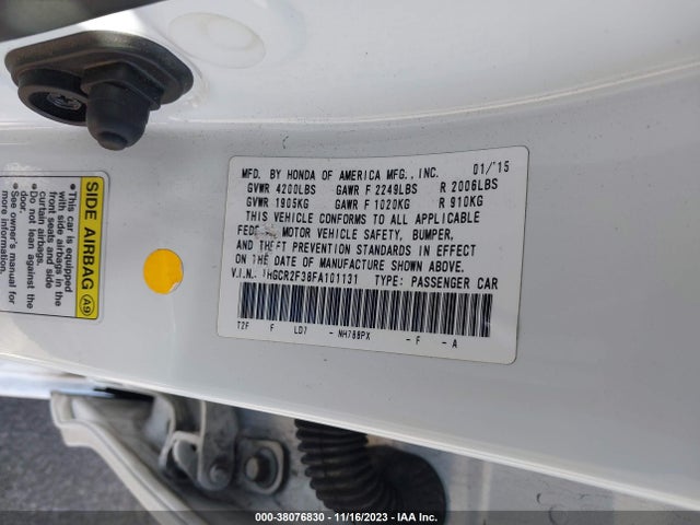 Honda ACCORD LX 2015 1HGCR2F38FA101131 Image 9