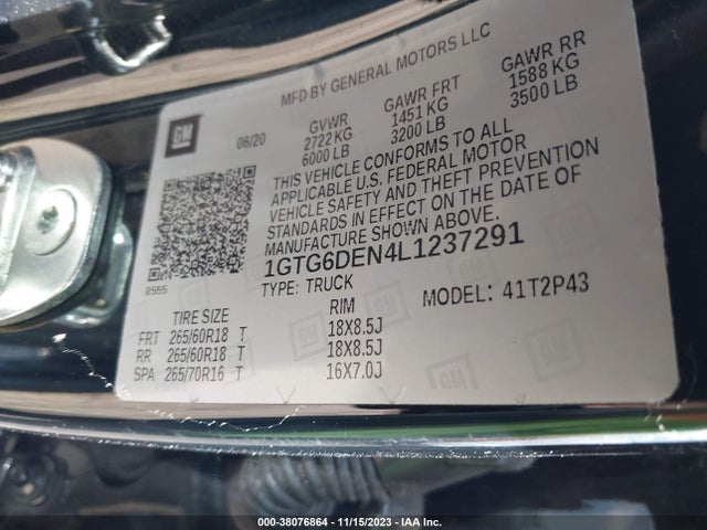 1GTG6DEN4L1237291 GMC Canyon 4wd  Short Box Slt
