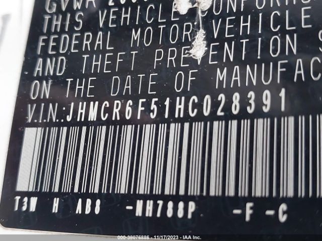 JHMCR6F51HC028391 Honda Accord Hybrid Ex-l