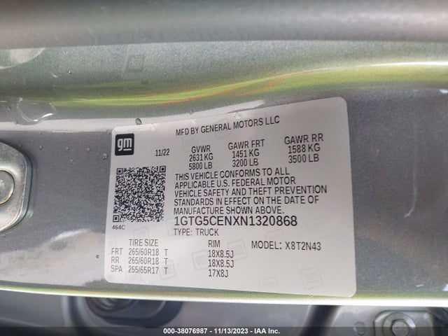 GMC Canyon 2wd  Short Box Elevation 2022 1GTG5CENXN1320868 Image 9