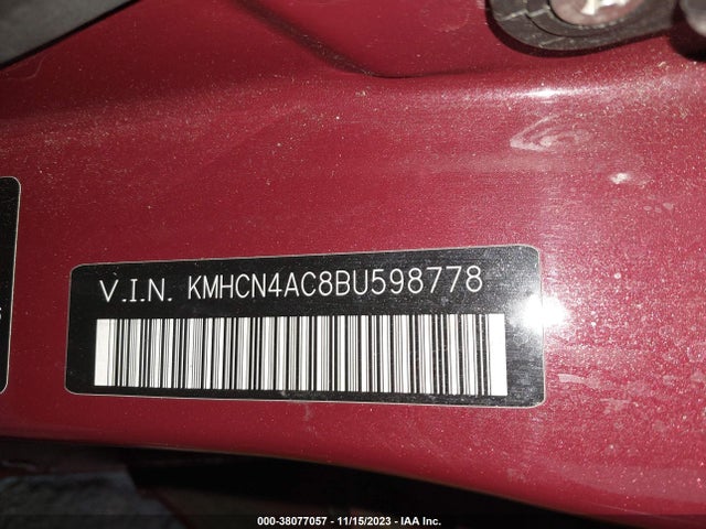 2011 HYUNDAI ACCENT GLS VIN: KMHCN4AC8BU598778