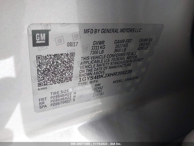 2017 CADILLAC ESCALADE 1GYS4BKJXHR399239 Photo 8