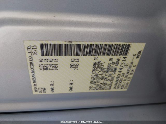 1N4AA6AP8GC447514 Nissan Maxima 3.5 Platinum